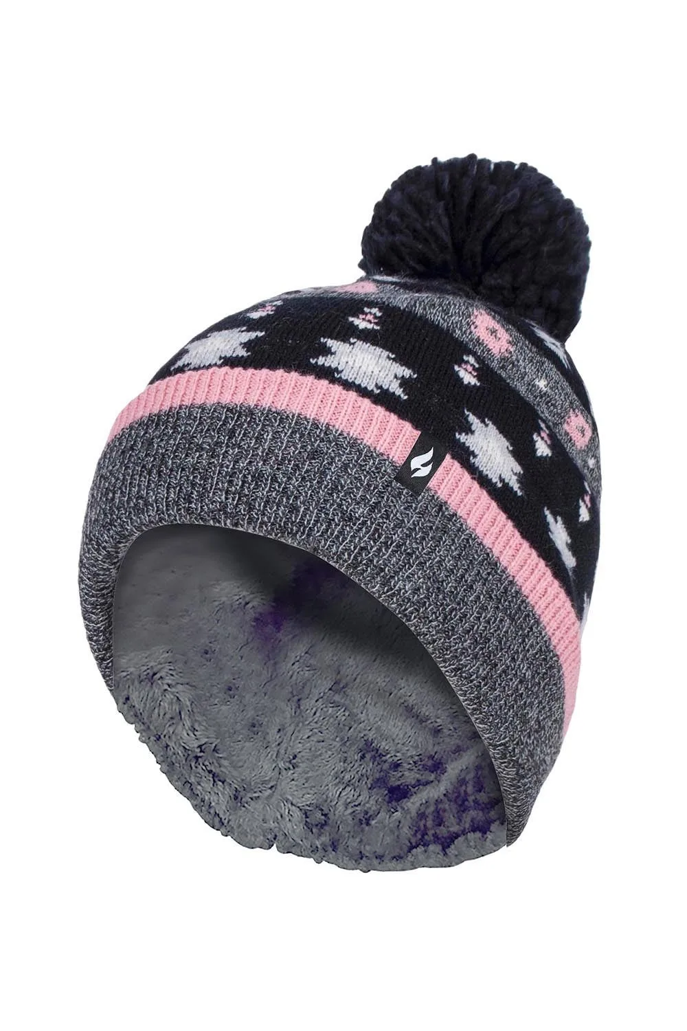 Womens Thermal Striped Winter Pom Hat - - Size: ONESIZE - Heat Holders - FashionsVida