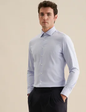 Slim Performance-Hemd Uni Blau 45 - Seidensticker.com - FashionsVida