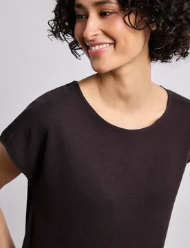 Shirt mit Boatneck und Schulterdetail female Braun - Street One - FashionsVida