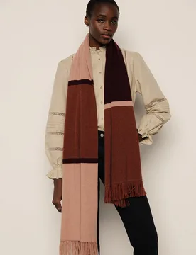 Bordeaux Stripe Scarf In Multi - One Size - Lily and Lionel London Limited - FashionsVida