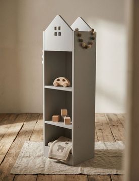 Scaffale a forma di casetta - grigio chiaro