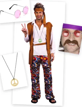 BCI Hippie-Kostümset 7-teilig bunt - BCI - FashionsVida