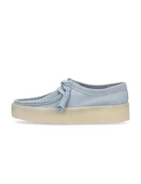 Scarpa Lifestyle Donna W Wallabee Cup Blue Suede - Clarks - FashionsVida