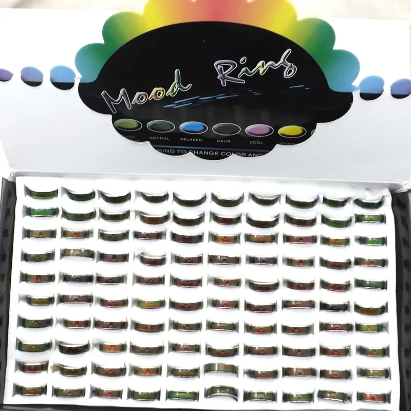 XiaoYaoTYM Fashion Mood Rings, 100pcs Mix Size MOOD Ring Changes Color From Temperature - Aliexpress - FashionsVida