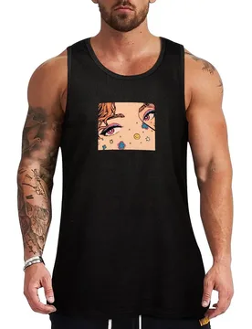 Pop Art Girl With Pink And Blue Eyes Tank Top Minimal Print Tank Top Simple Graphic Sleeveless - Aliexpress - FashionsVida