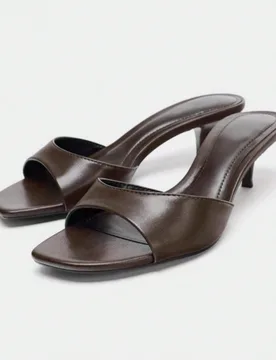 Zapatos de mujer nuevos primavera/verano 2026, sandalias estilo mule con tacón medio/bajo, tacones kitten - Shein - FashionsVida