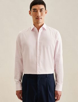 Slim Business Hemd Gestreift Rosa/Pink 40