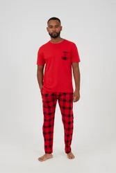 Check Print Mens Christmas Loungewear Set