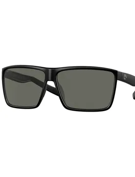 Rincon Mirrored Polarized Sunglasses Matte Black Gray 580G/CAT3 Men - Costa - FashionsVida