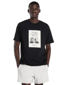 Men T-Shirts - Black - Size S - Cotton Jersey - Black - Size: Small - New Balance - FashionsVida