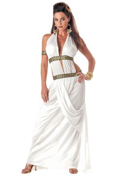 Römerin Kostüm Toga lang weiss-gold