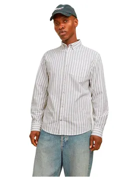 Camicia A Maniche Lunghe Oxford Crockery / Stripes Stripes 2XL