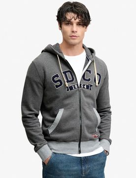 Superdry Herren Sd & co. Kapuzenjacke mit Lockerer Passform Dark Grey - Größe: Xxl