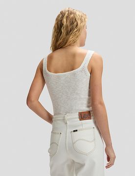 Slim Knitted Tank Top Ecru Größe L female