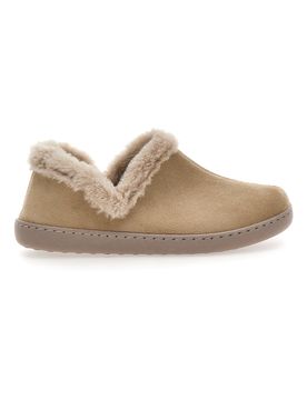 Pantofole beige con profilo in pelo e interno caldo GG463 36