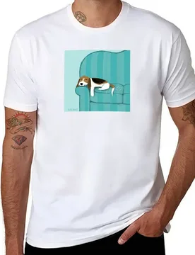Happy Couch Dog | Cute Beagle T-Shirt t shirts for man cotton funny t shirts for man slim fit T-Shirt - Aliexpress - FashionsVida