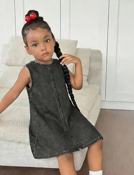 Vestido suelto sin mangas de mezclilla azul para niñas - Shein - FashionsVida