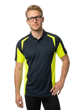 Polo à Manches Courtes Accelerate Safe 22083 Dark Navy / Hi-Vis Yellow XS - MASCOT - FashionsVida