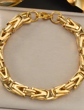 Stainless Steel Gold Plated Bracelet Street Style Hip Hop Unisex Fashion Luxury Chain Jewelry Gift Birthday Valentine Christmas - Aliexpress - FashionsVida
