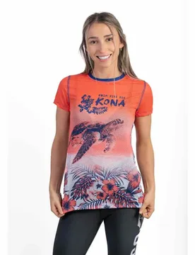 Kona Kahalu´u Beach Short Sleeve T-shirt Salmon XS Women - OTSO - FashionsVida