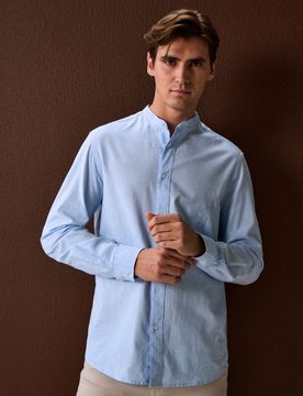Camicia in cotone - blu pallido