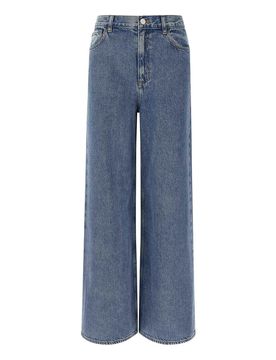 Jeans a gamba larga a vita alta