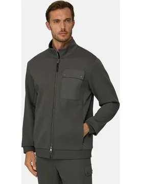 Sudadera con cremallera completa en mezcla de algod�n scuba b tech - Boggi Milano - FashionsVida