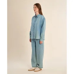 Camisa de mujer vaquera detalle abalorios