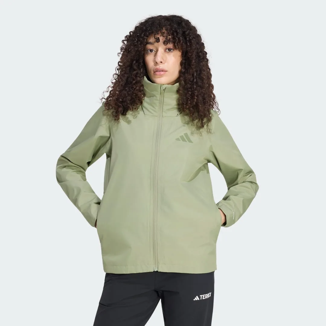 Giacca antipioggia Terrex Multi Essentials 2 Layer CLIMAPROOF S Tent Green - Adidas - FashionsVida