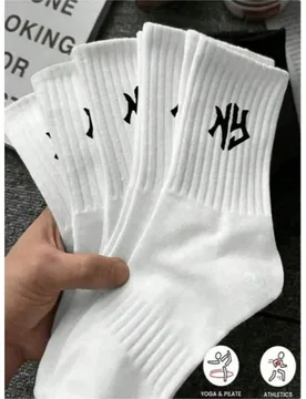 Pares/5 pares/1 par de calcetines deportivos cómodos unisex, calcetines largos para hombres adecuados para entrenamiento deportivo, calcetines largos - Shein - FashionsVida