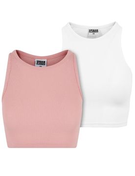 Urban Classics Top rosa / blanco