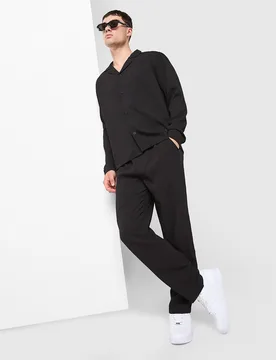 Seersucker Straight Pants - Herren, Schwarz - male - Size: M - BELIER - FashionsVida