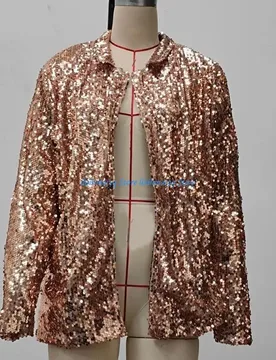 B Versatile Long Sleeve Open Front Sequins Coat for Evening Party Women Glittering Lapel Collar Jackets Cardigan - Aliexpress - FashionsVida