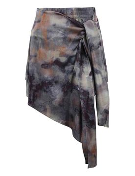 Short in satin con pannello gonna da annodare