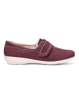 Toasty Women's Wide Fit Suede Slipper - - Size: 8 - Hotter - FashionsVida