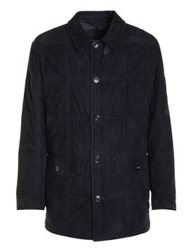 Brioni Piumino in pelle nera