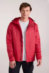 Torrent' Mens Rain Jacket With Zipped Pockets Waterproof Adjustable Hem Dark Red - Size X-Large