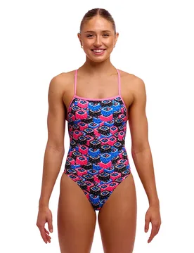 Strapped In One Piece Swimsuit Sushi Stack AUS 12 Women - Funkita - FashionsVida