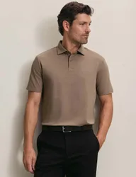 Cotton Rich Pique Polo Shirt Camel male