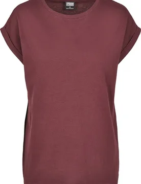 T-Shirt - Ladies Extended Shoulder Tee - XS bis XL - für Damen - Größe XS - weinrot - Frauen - female - Urban classics - FashionsVida