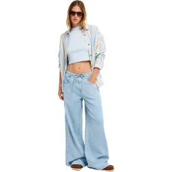Vaquero ancho en denim de mujer Beach Flirt