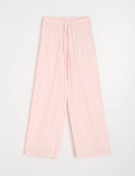 Pantaloni del pigiama in cotone a righe - rosa