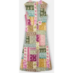Vestido midi estampado patchwork colores