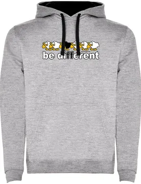 Sweat à Capuche Be Different Football Two-colour Heather Grey / Black 2XL