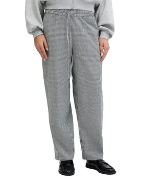 Pantaloni Zoe Seersucker Jjxx Black / Checks White XS - Jack & jones - FashionsVida