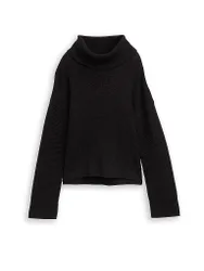 Rollkragenpullover Oversized Fit schwarz M damen