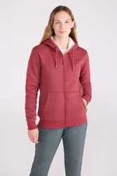 Dalton Womens Sherpa Lined Hoodie - Orange - Orange - Size: 20