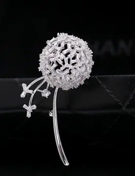 Korean Style Waist-Cinching Brooch with Zircon Inlay Elegant Corsage for Women Suit Dress Accessories Dandelion Brooch Light Lux - Aliexpress - FashionsVida