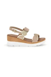Sandali beige con zeppa 11075035 36