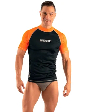 Rash Guard Manches Courtes T-sun Black / Orange S - Seacsub - FashionsVida